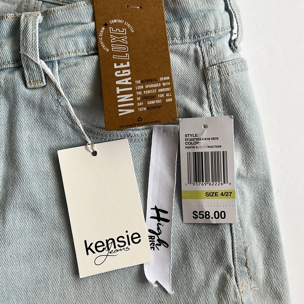 NWT Kensie Vintage Luxe High Rise Denim Shorts SZ-27 - Picture 10 of 12